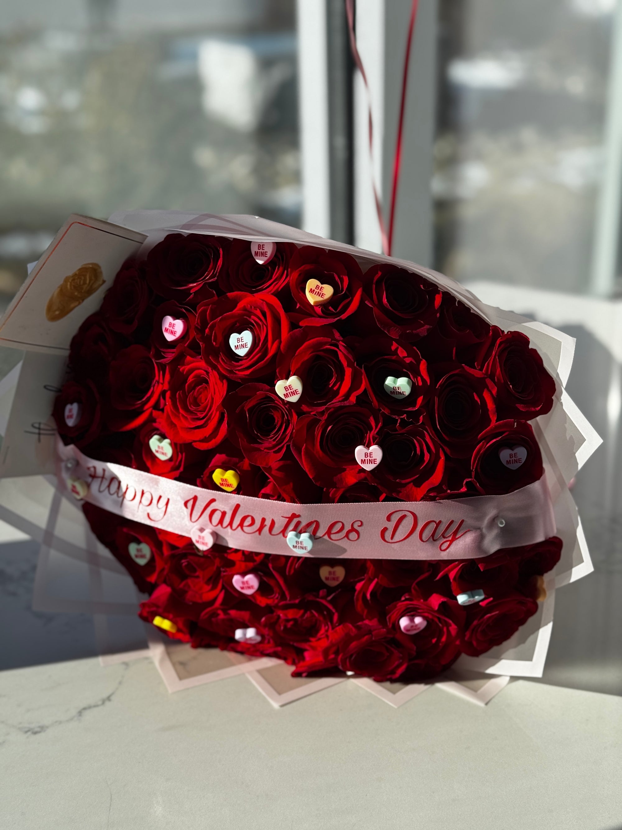 Candy Hearts Valentines Bouquet