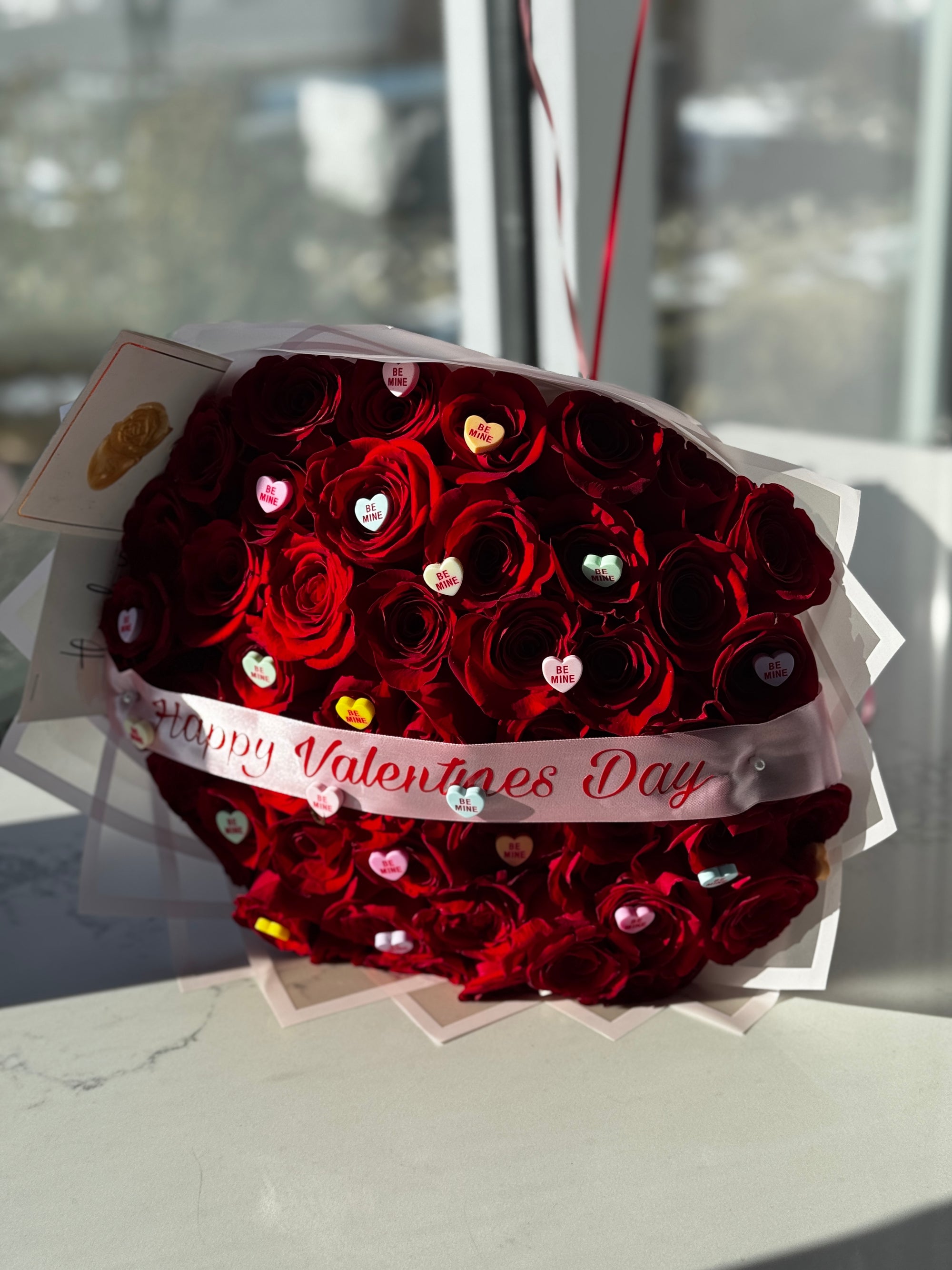 Candy Hearts Valentines Bouquet