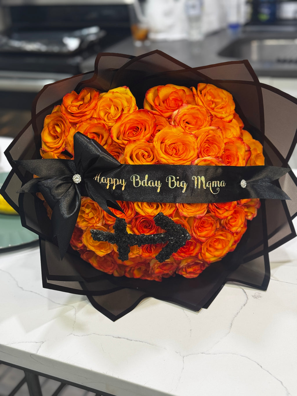 Heart shaped Blood Orange Bouquet W/ zodiac  image 0