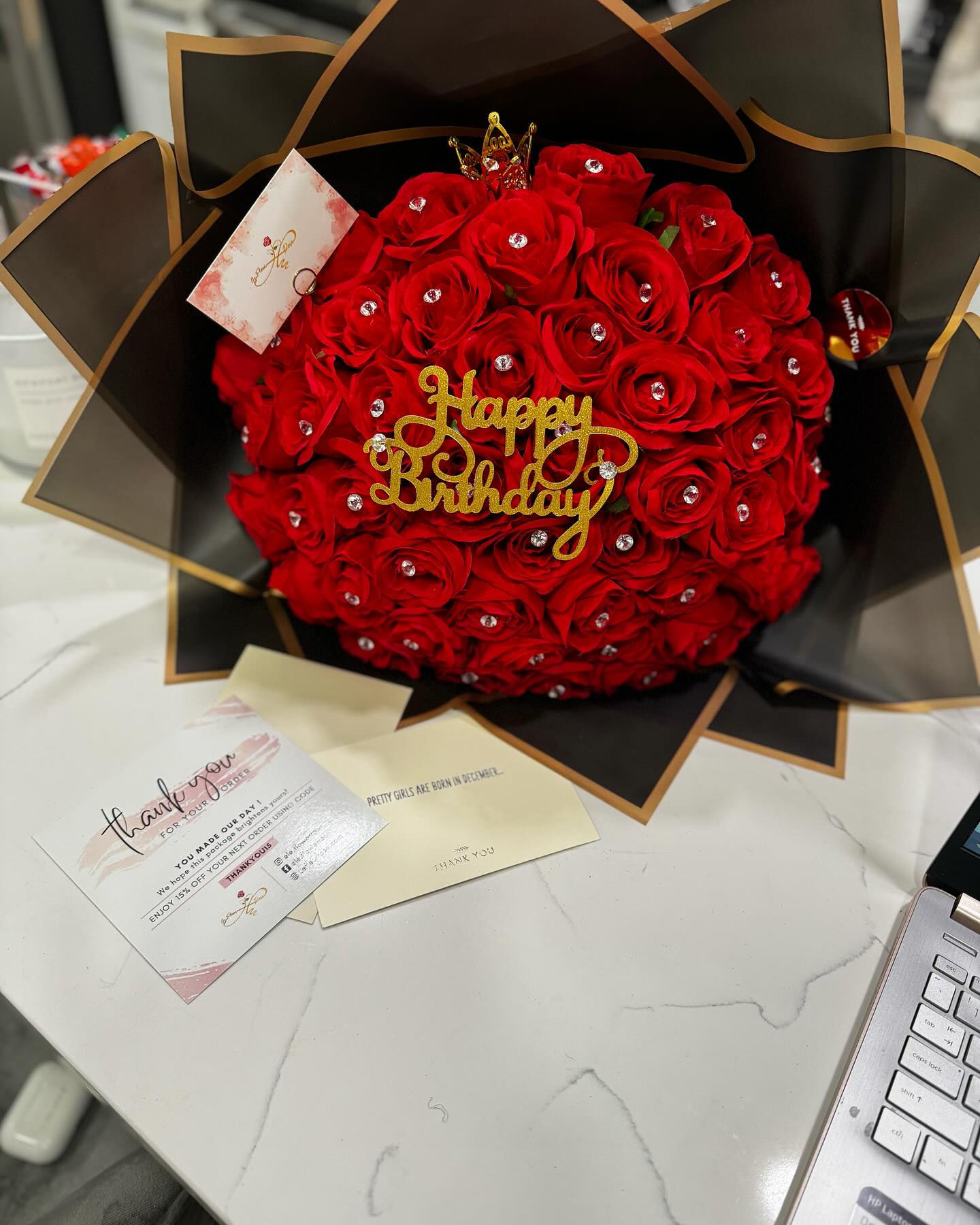 Happy Birthday Bouquet 50ct Long stem image 1