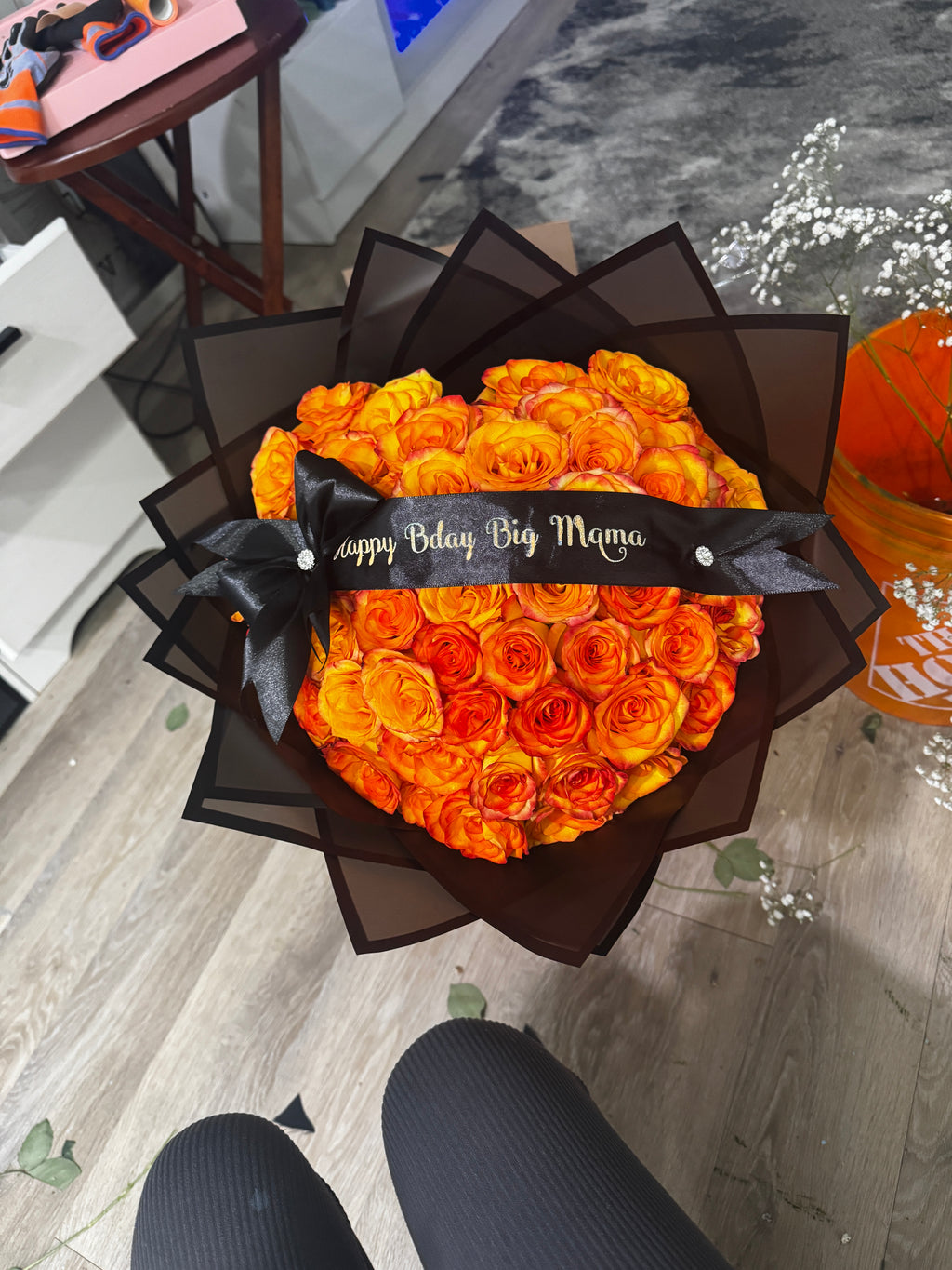 Heart shaped Blood Orange Bouquet W/ zodiac  image 1